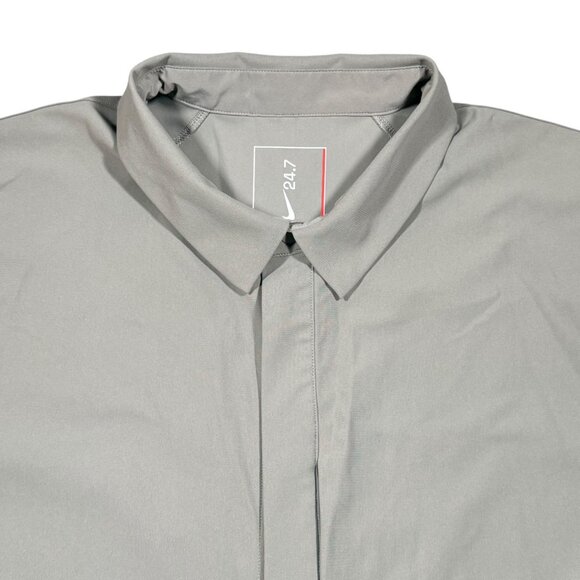 Nike 24.7 Perfect Stretch Dri Fit Techwear Gorp Snap Down Shirt Seafoam Size XL - Picture 4 of 14